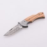 OEM Folding Pocket Knife 7Cr13MoV Blade Olive Wood Handle GC-1603D-OL