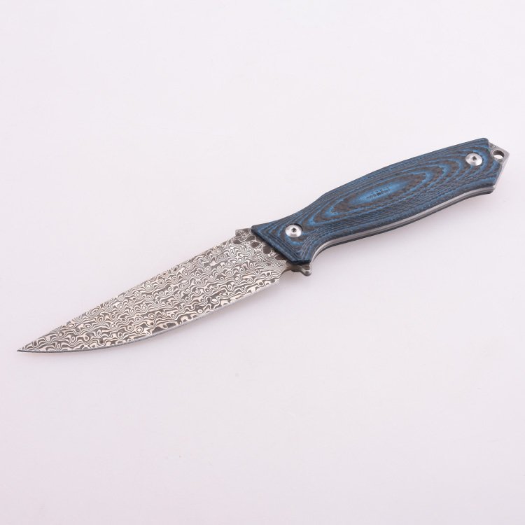 hunting knife prototype 9Cr18MoV Damascus DJ-2503 s03
