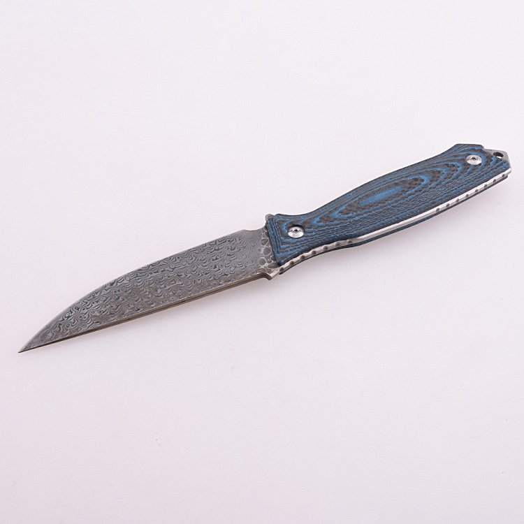 hunting knife prototype 9Cr18MoV Damascus DJ-2503 s04