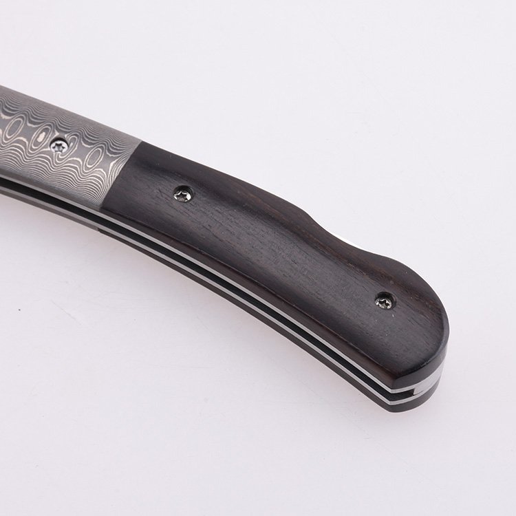 OEM-Klapptaschenmesser mit Damastklinge und Ebenholzgriff GC-51D-BW