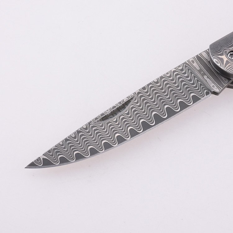 OEM-Klapptaschenmesser mit Damastklinge und Ebenholzgriff GC-51D-BW