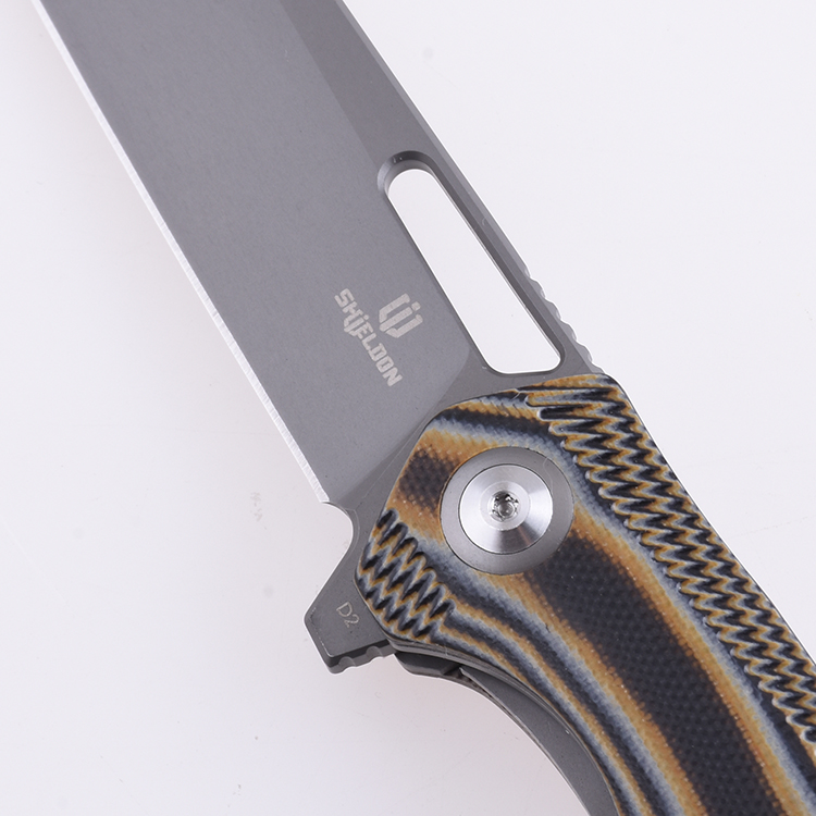 Shieldon Folding Pocket Knife Boa D2 Blade G10 Handle 9043G