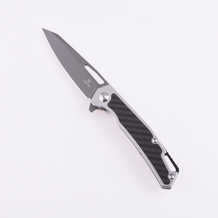 Shieldon Pisau Lipat Barraskewda D2 Pisau 3Cr14 + Pegangan Serat Karbon 9042S1-G