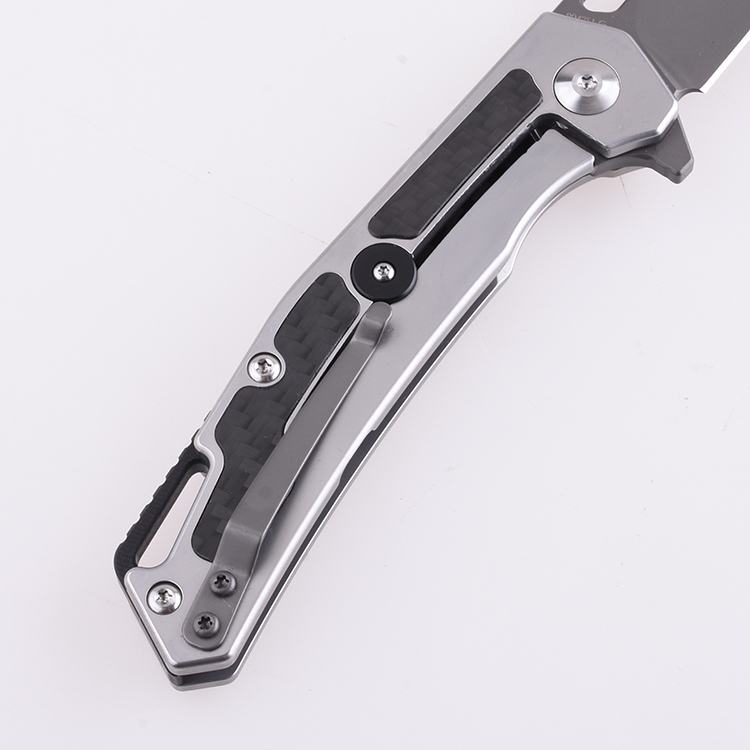 Shieldon Pisau Lipat Barraskewda D2 Pisau 3Cr14 + Pegangan Serat Karbon 9042S1-G