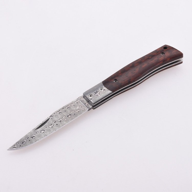 Navaja de bolsillo plegable OEM Hoja 7Cr13MoV Mango de madera de serpiente GC-1710NW
