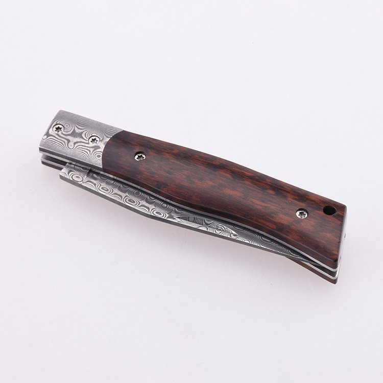 Navaja de bolsillo plegable OEM Hoja 7Cr13MoV Mango de madera de serpiente GC-1710NW