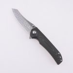 Shieldon Folding Pocket Knife Tortank 9Cr18Mov 67-Layer Damascus Steel Blade G10 + Carbon Fiber Handle 7091D
