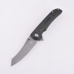 Shieldon Folding Pocket Knife Tortank 9Cr18Mov 67-Layer Damascus Steel Blade G10 + Carbon Fiber Handle 7091D