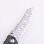 Shieldon Folding Pocket Knife Tortank 9Cr18Mov 67-Layer Damascus Steel Blade G10 + Carbon Fiber Handle 7091D