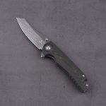 Shieldon Folding Pocket Knife Tortank 9Cr18Mov 67-Layer Damascus Steel Blade G10 + Carbon Fiber Handle 7091D