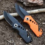 OEM Folding Pocket Knife 2Cr13 Blade Aluminum Handle SS-0802(orange)
