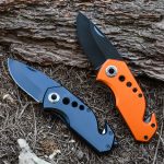OEM Folding Pocket Knife 2Cr13 Blade Aluminum Handle SS-0802(orange)