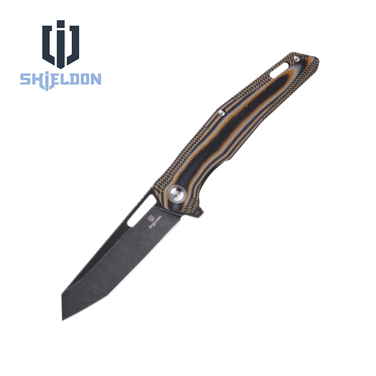 Shieldon Folding Pocket Knife Boa D2 Blade G10 Handle 9043G1-S