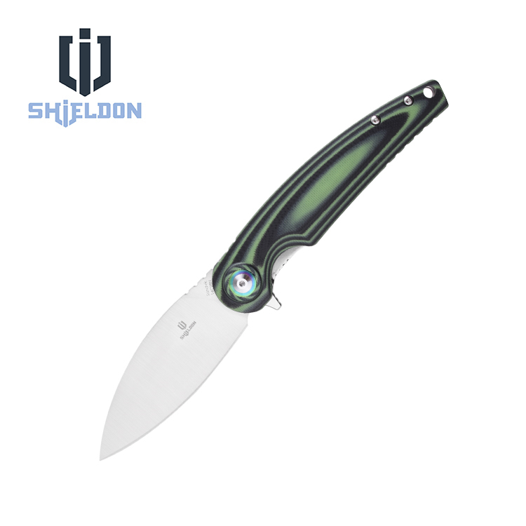 Shieldon Folding Pocket Knife Bulbasaur Sandvik 14C28N Blade G10 Handle 9061G-N