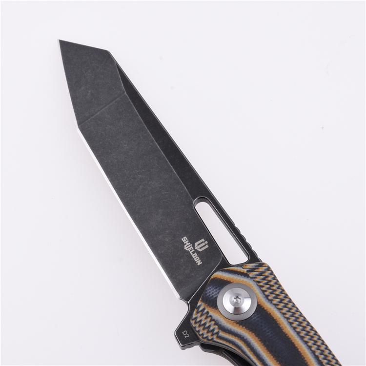 Shieldon Folding Pocket Knife Boa D2 Blade G10 Handle 9043G1-S