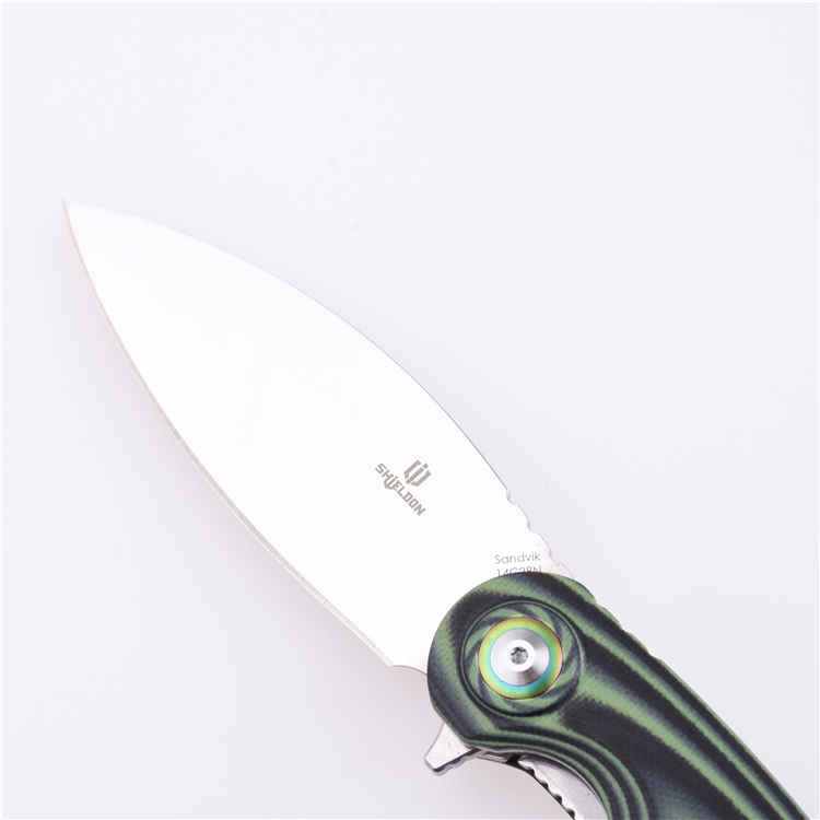 Shieldon 접이식 포켓 나이프 Bulbasaur Sandvik 14C28N 블레이드 G10 핸들 9061G-M