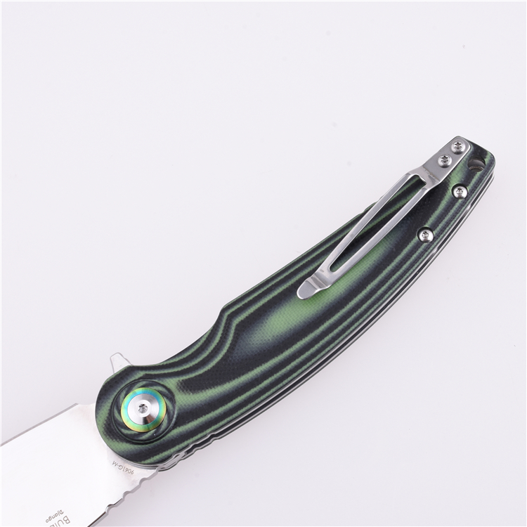 Shieldon 접이식 포켓 나이프 Bulbasaur Sandvik 14C28N 블레이드 G10 핸들 9061G-M
