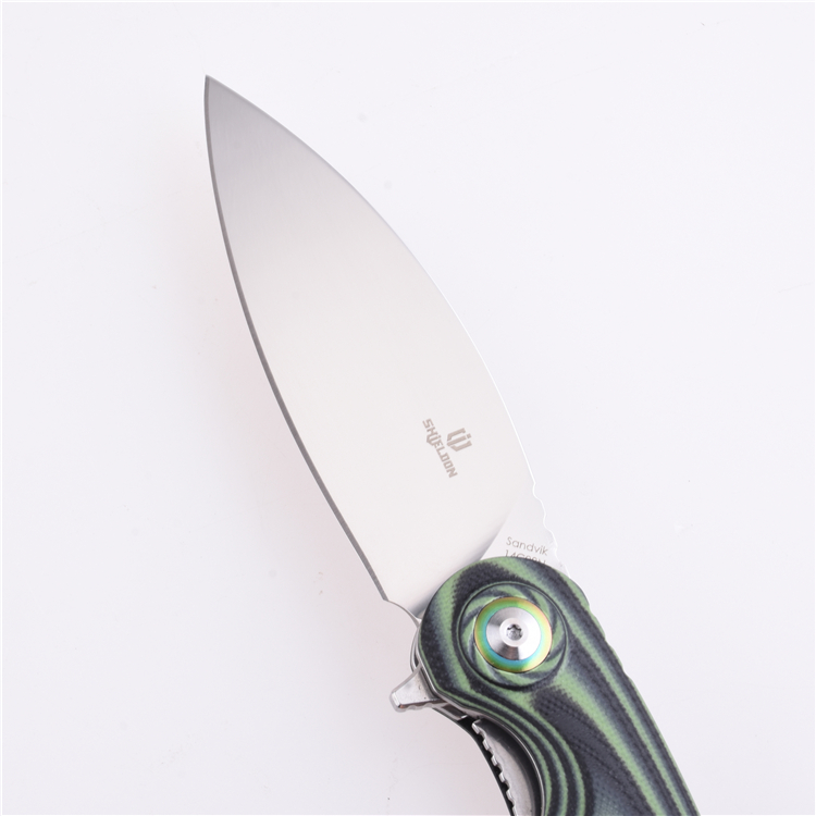 Shieldon 접이식 포켓 나이프 Bulbasaur Sandvik 14C28N 블레이드 G10 핸들 9061G-M