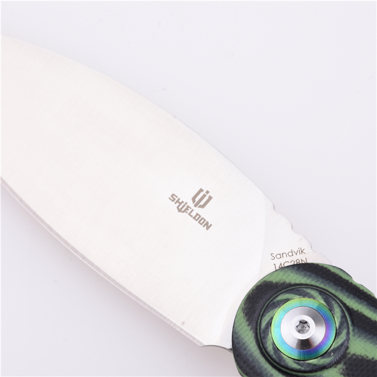 Coltello tascabile pieghevole Shieldon Bulbasaur Sandvik 14C28N Lama G10 Manico 9061G-N