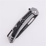 Shieldon Couteau de Poche Pliant Barraskewda D2 Lame 3Cr14 + Manche en Fibre de Carbone 9042S1-S