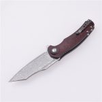 Navaja de bolsillo plegable Shieldon 9Cr18Mov hoja de acero damasco de 67 capas G10 + mango de fibra de carbono 7093D1