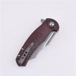 Navaja de bolsillo plegable Shieldon 9Cr18Mov hoja de acero damasco de 67 capas G10 + mango de fibra de carbono 7093D1