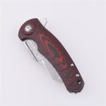 Navaja de bolsillo plegable Shieldon 9Cr18Mov hoja de acero damasco de 67 capas G10 + mango de fibra de carbono 7093D1