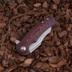 Navaja de bolsillo plegable Shieldon 9Cr18Mov hoja de acero damasco de 67 capas G10 + mango de fibra de carbono 7093D1