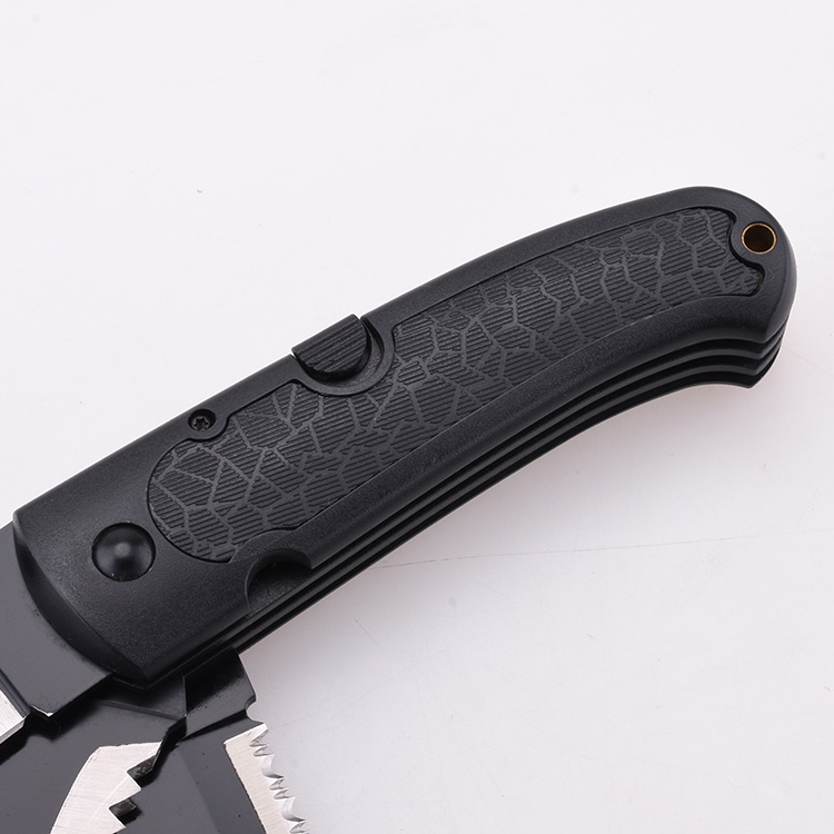 Folding knife 3 blades in 1 outdoor cutter saw gut hook JLD-C383 s06