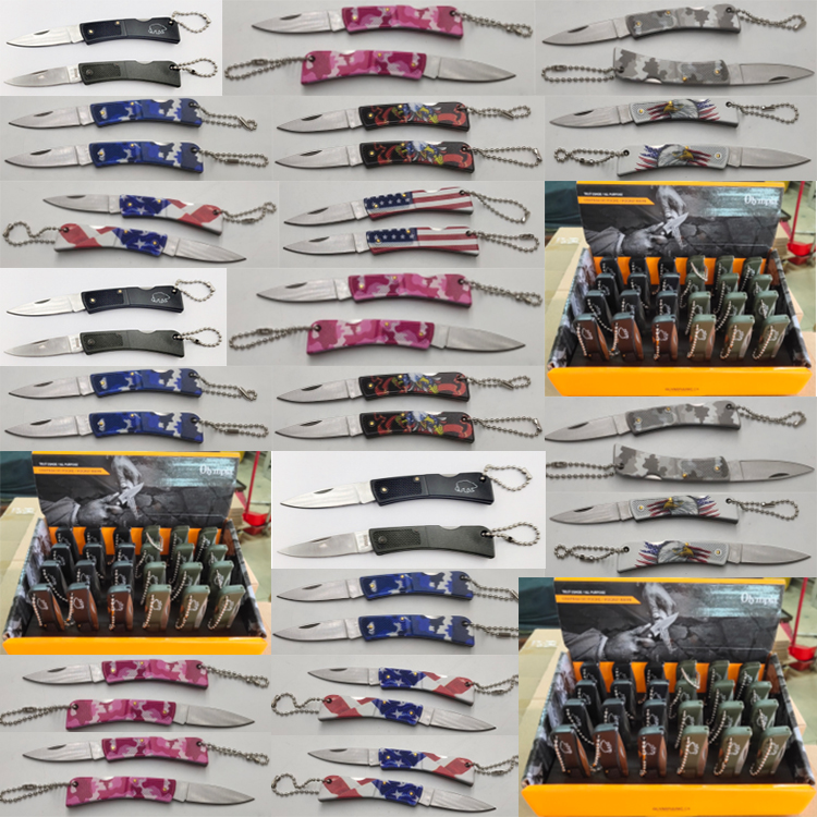 Cuchillo plegable mini portátil lockback llavero marca de uñas JLD-YK722 s11