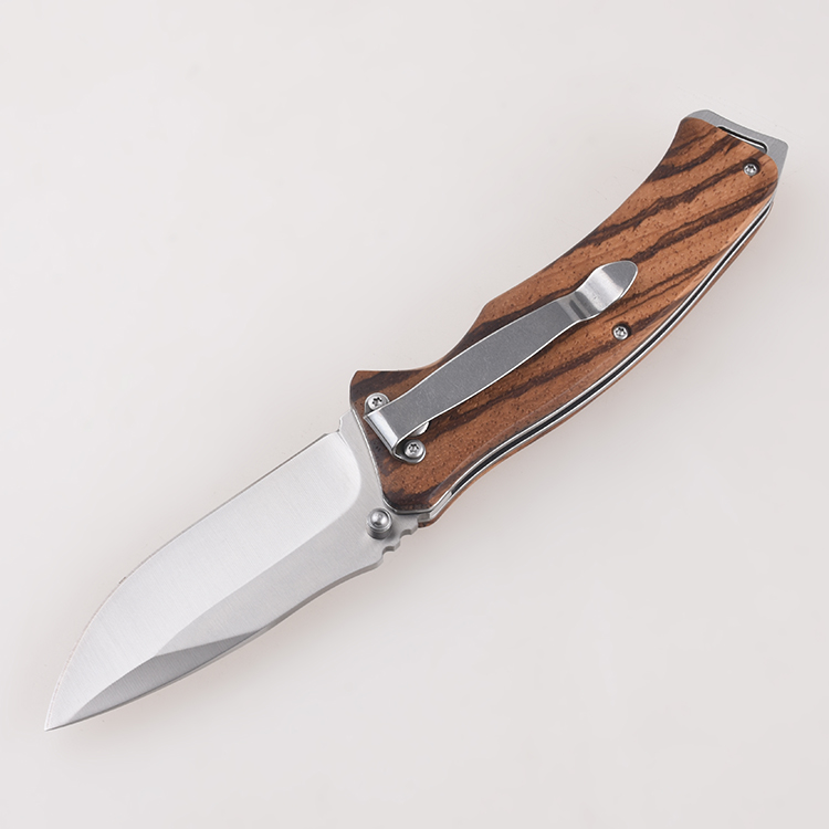Folding knives classical wooden handle satin blade FR-0513 s03