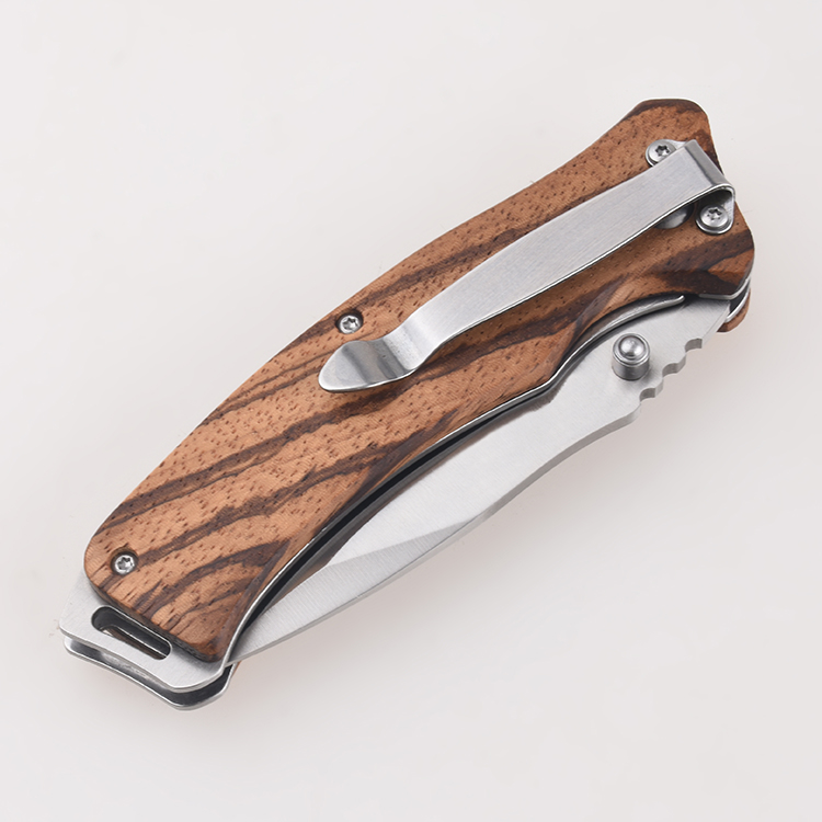 Folding knives classical wooden handle satin blade FR-0513 s10
