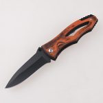 Cuchillos plegables mango de madera hueco cordón agujero FR-0508 s02