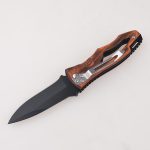 Cuchillos plegables mango de madera hueco cordón agujero FR-0508 s03