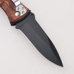Cuchillos plegables mango de madera hueco cordón agujero FR-0508 s07