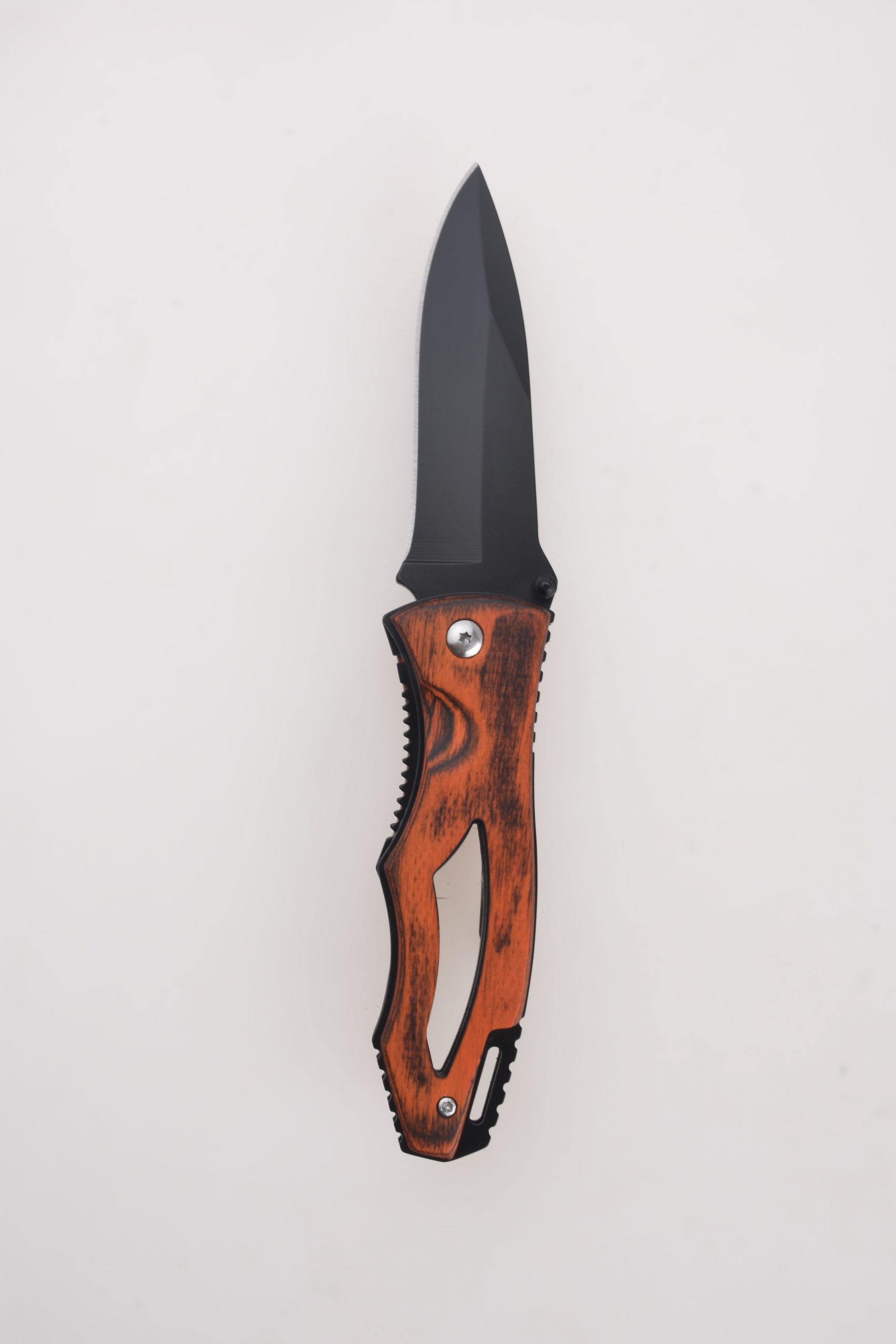 Cuchillos plegables mango de madera hueco cordón agujero FR-0508 s08