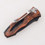 Cuchillos plegables mango de madera hueco cordón agujero FR-0508 s10