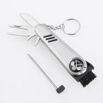 Golf divot tool 6 in 1 broom key ring pin blade SS-0818 s03